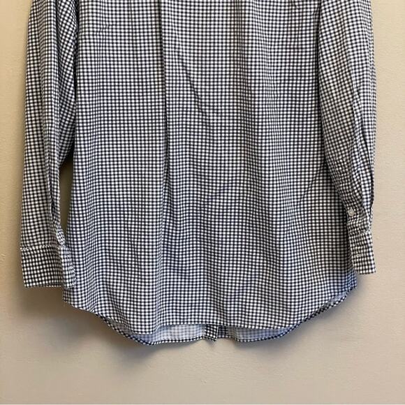 The Quacker Factory M long sleeve button down shirt gingham farm animals blue - Picture 8 of 8